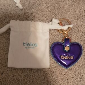 Tieks Purple Diamond Heart Keychain